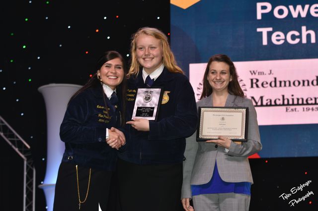 Makenzie Godwin was recognized on stage as a State Agriscience Fair Champion